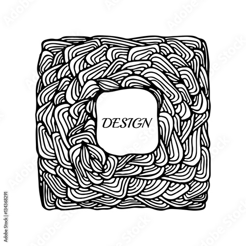 stock vector abstract hand draw black and white wave, doodle pat