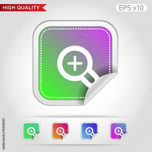 Free Download Colored icon or button of zoom in symbol with background - GFXLoad