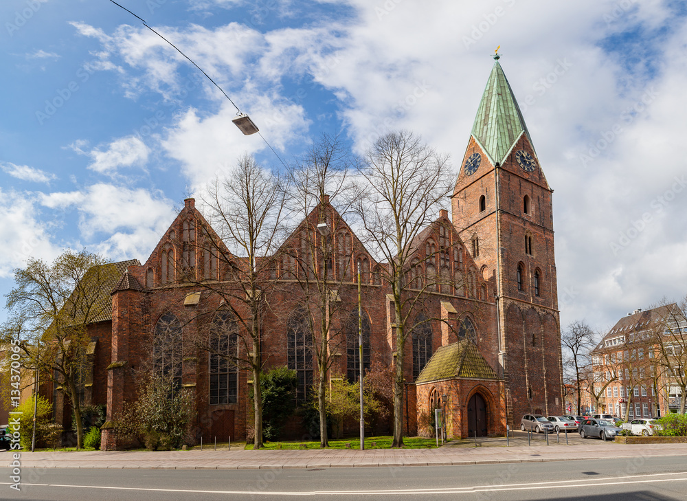St. Martin Church in old town. Sunny day with nice white clouds, St. Martin Church in old town. Sunny day with nice white clouds,
