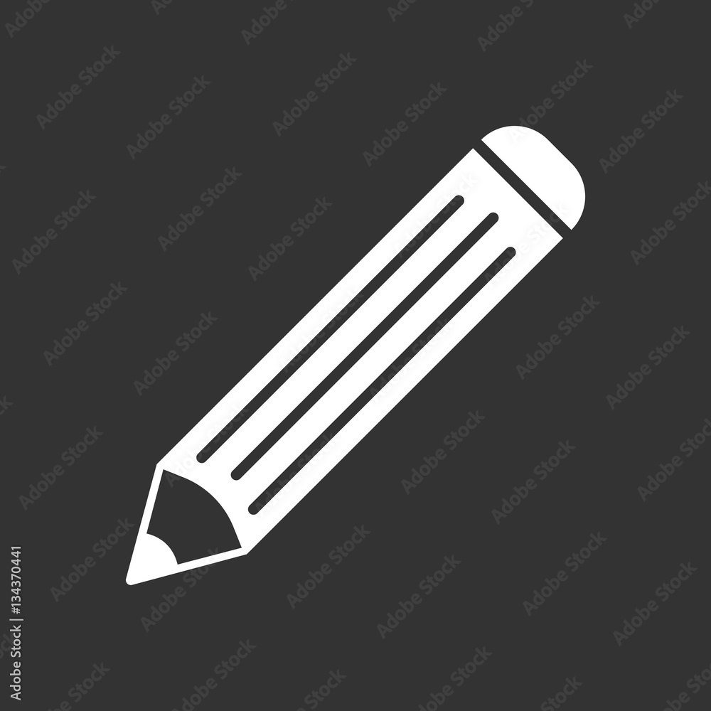 Pencil pictogram icon. Simple flat illustration for business, marketing internet concept on red background with long shadow. Trendy modern vector symbol for web site design or mobile app Pencil pictogram icon. Simple flat illustration for business, marketing internet concept on red background with long shadow. Trendy modern vector symbol for web site design or mobile app