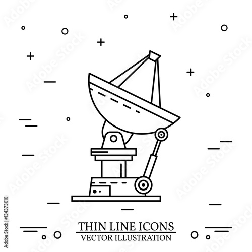 Satellite dishes on the white background.