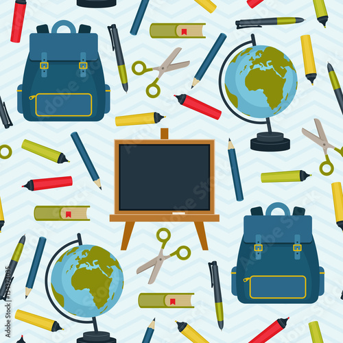 Back to school vector seamless pattern