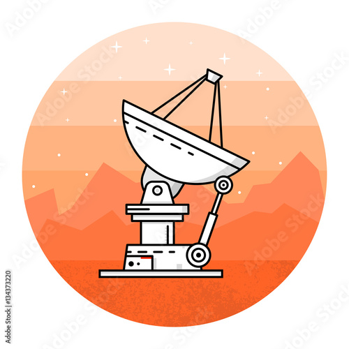 Satellite dishes on the white background.