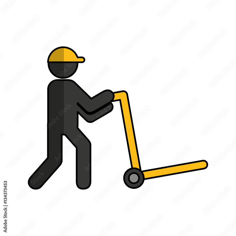 worker logistic silhouette icon vector illustration design worker logistic silhouette icon vector illustration design