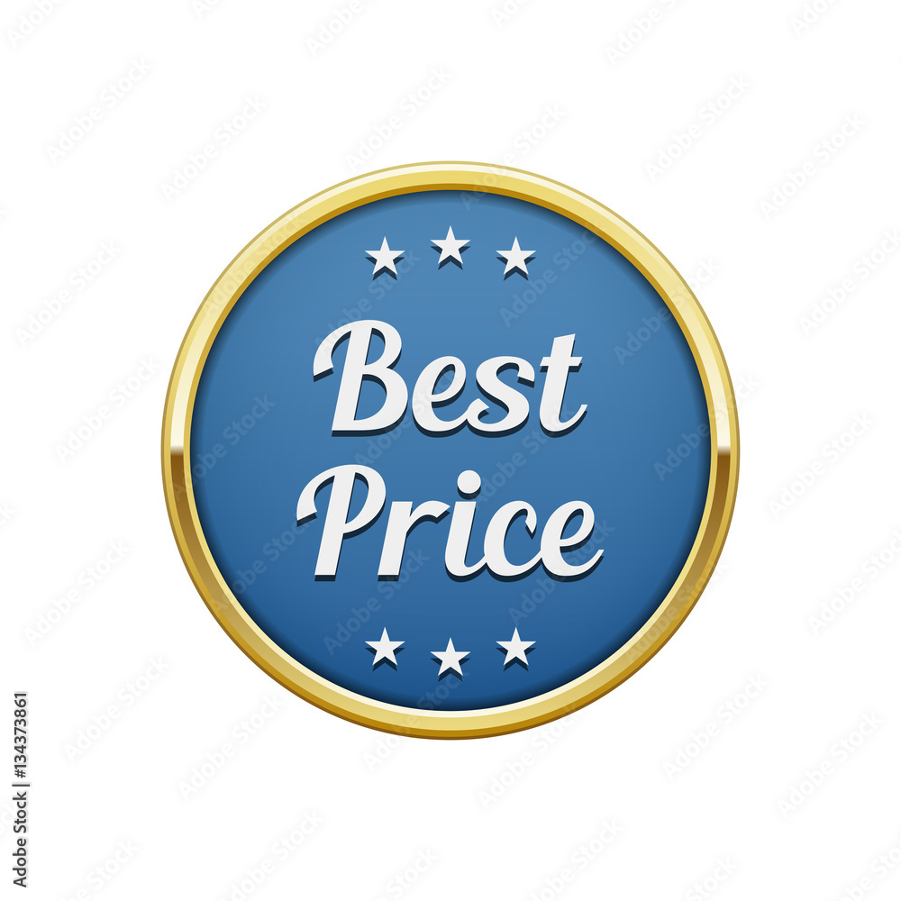 Gold blue best price round badge, banner Gold blue best price round badge, banner