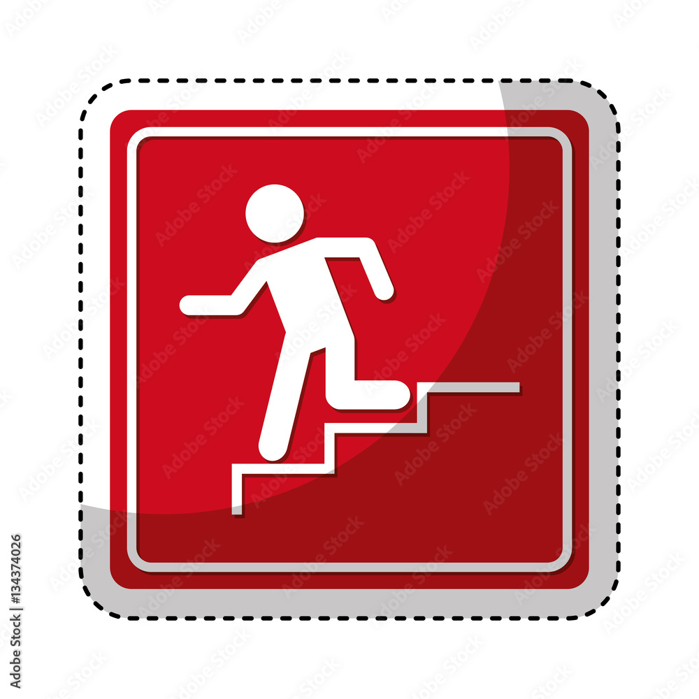 exit emergency route sign vector illustration design exit emergency route sign vector illustration design