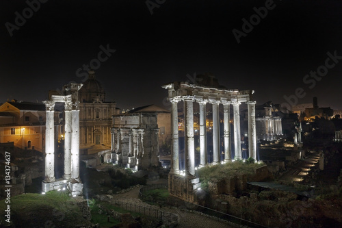 Roman Forum at night