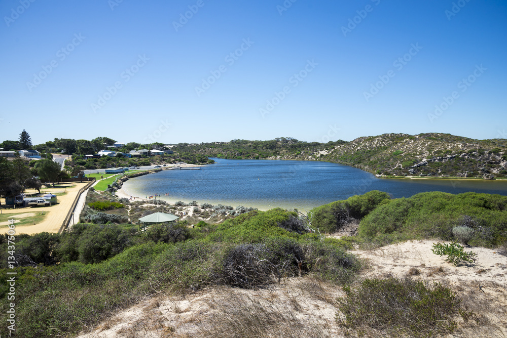 Fototapeta premium A view to Moore river lagoon in Western Australia