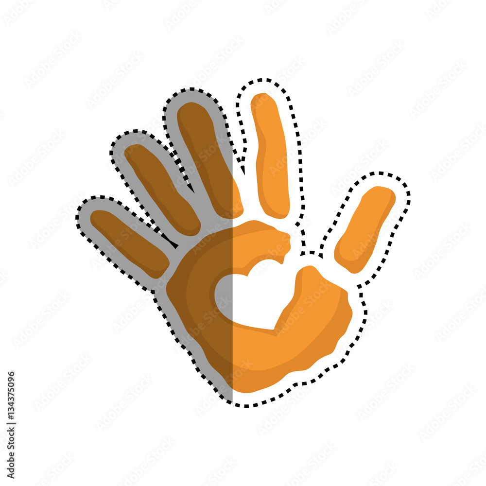 Obraz premium Human hand symbol icon vector illustration graphic design