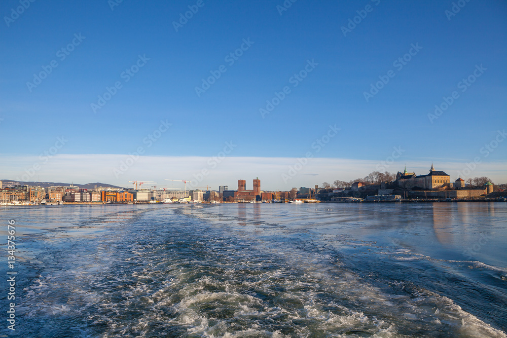 View on Oslo fortress and the harbor.