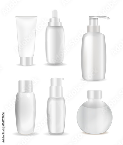 Collection of White Bottle Template for Ads or Magazine Backgro