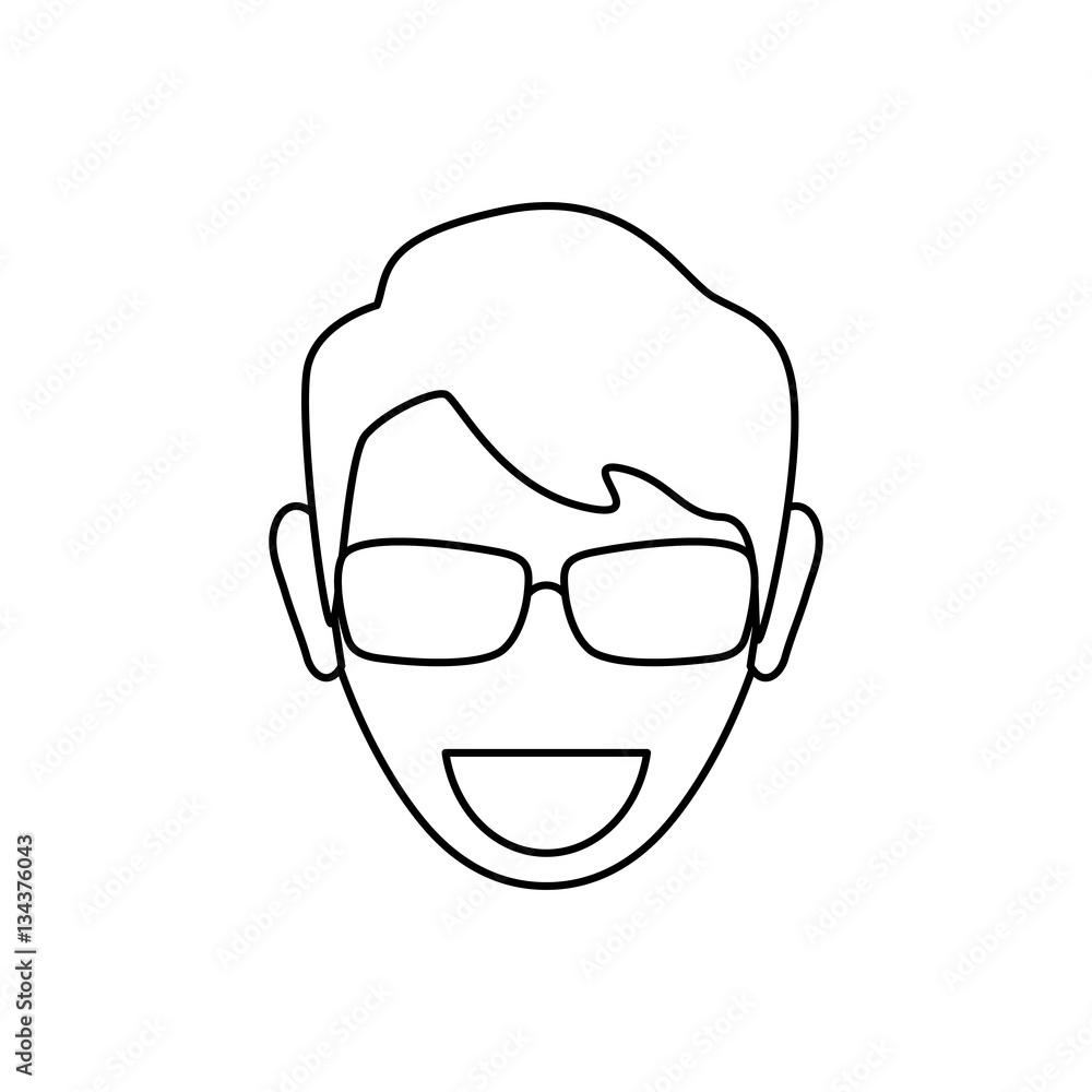 Man profile pictogram icon vector illustration graphic design