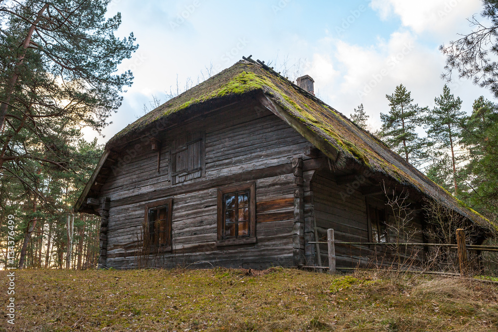 View of the rustic farm dwelling. Wooden architecture of North and Baltics View of the rustic farm dwelling. Wooden architecture of North and Baltics