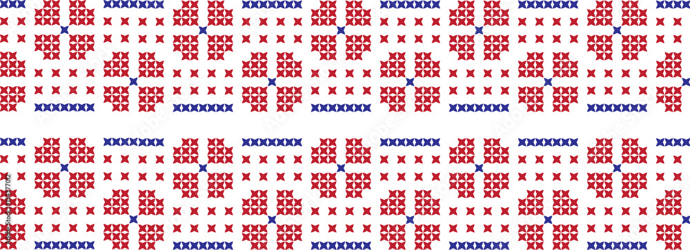 Embroidered cross-national pattern Embroidered cross-national pattern