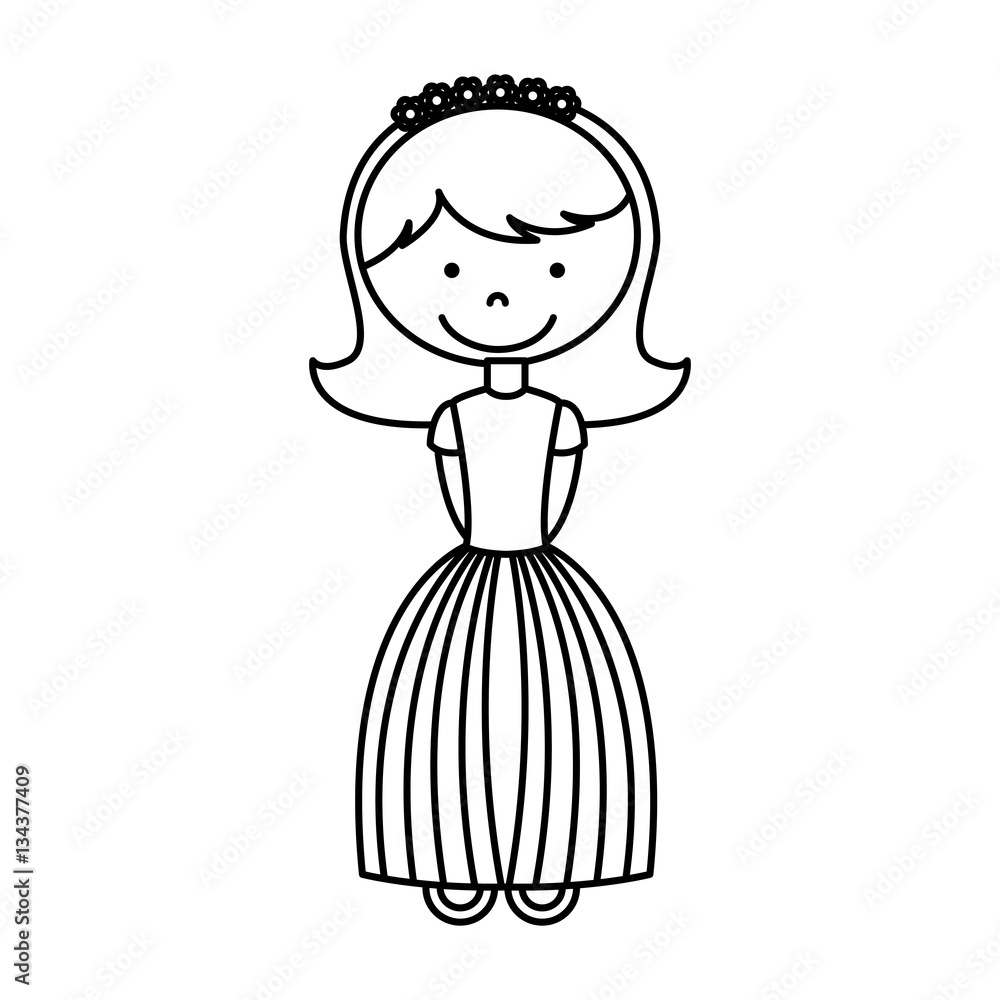 first communion girl character vector illustration design first communion girl character vector illustration design
