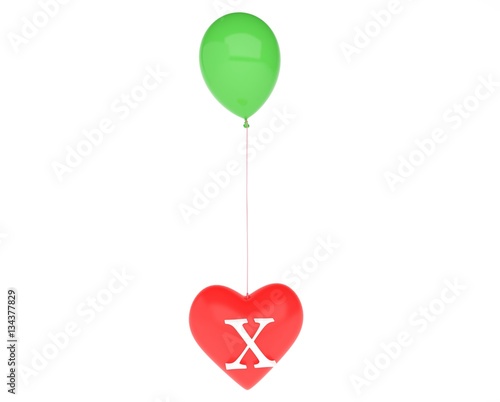 letter heart and ballon