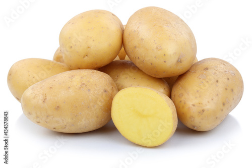 Kartoffeln geschnitten Gemüse Freisteller freigestellt isoliert