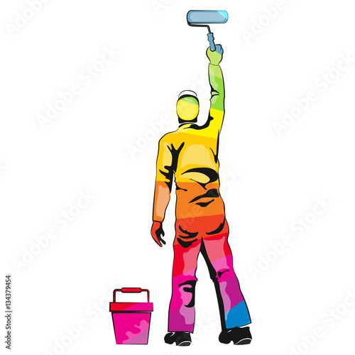 Painter paint vector