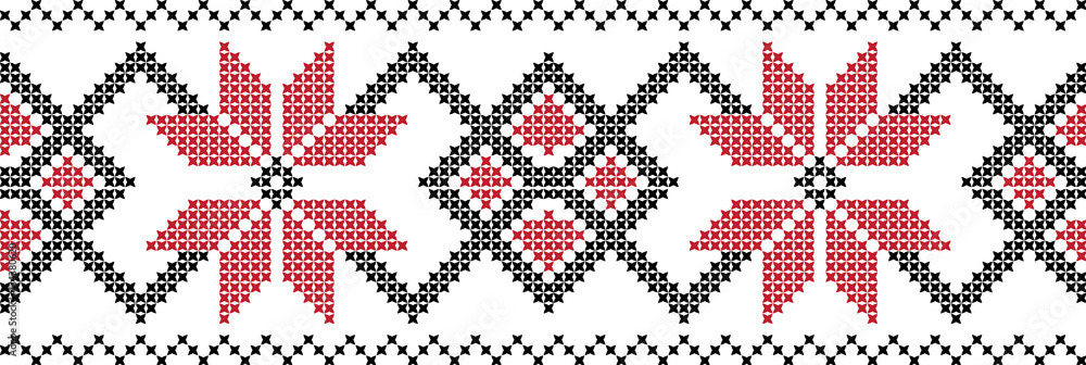 Embroidered cross-national pattern Embroidered cross-national pattern