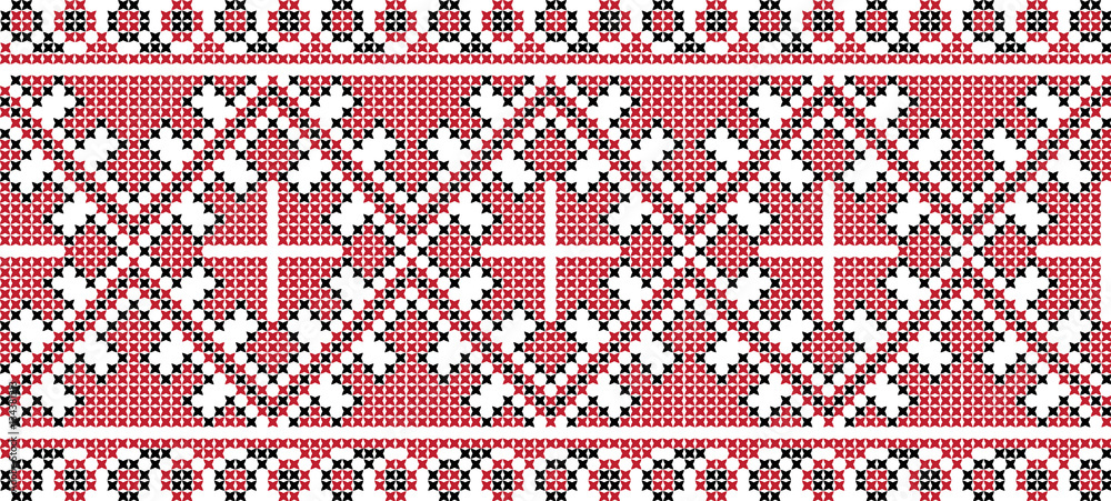 Embroidered cross-national pattern Embroidered cross-national pattern