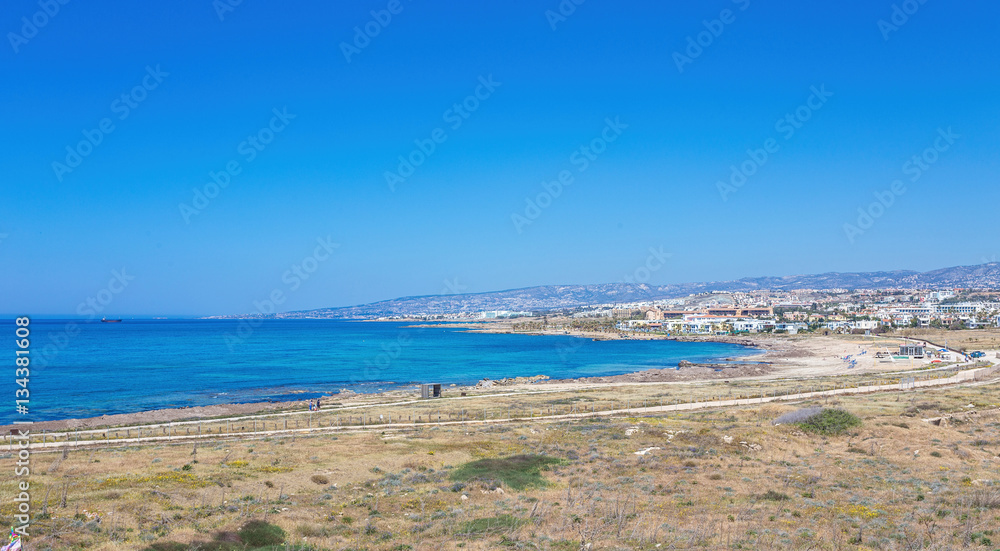 sunny day in the resort of Paphos, Cyprus