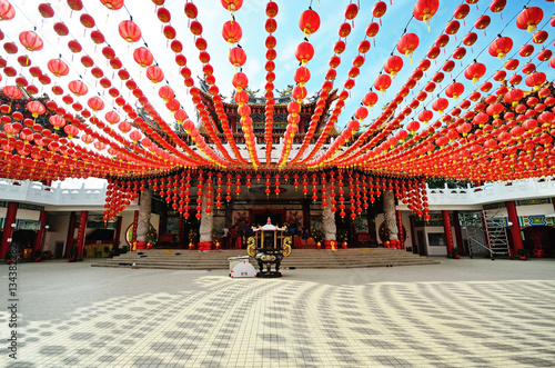 Lanterns decoration at Thean Hou temple during the month of Chinese New Year, Kuala Lumpur, Malaysia.