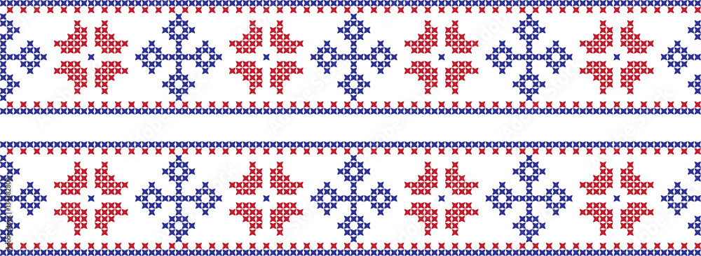 Embroidered cross-national pattern Embroidered cross-national pattern