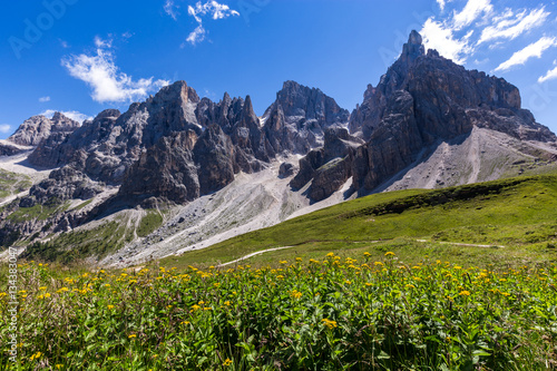 View of Pale di San Martino, Italian Dolomites in Trentino © norbel