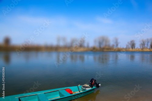 Boat on the river bank, Astrakhan, Russia