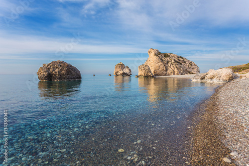 Aphrodite Beach on a sunny day. Cyprus. photo