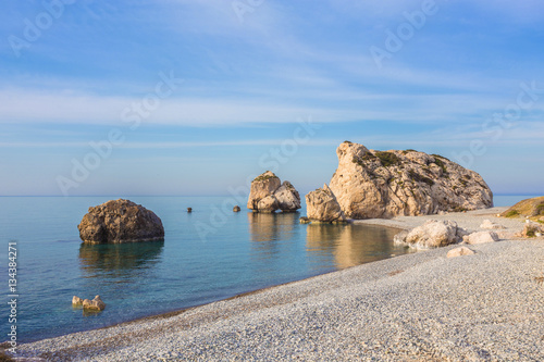 Aphrodite Beach on a sunny day. Cyprus.