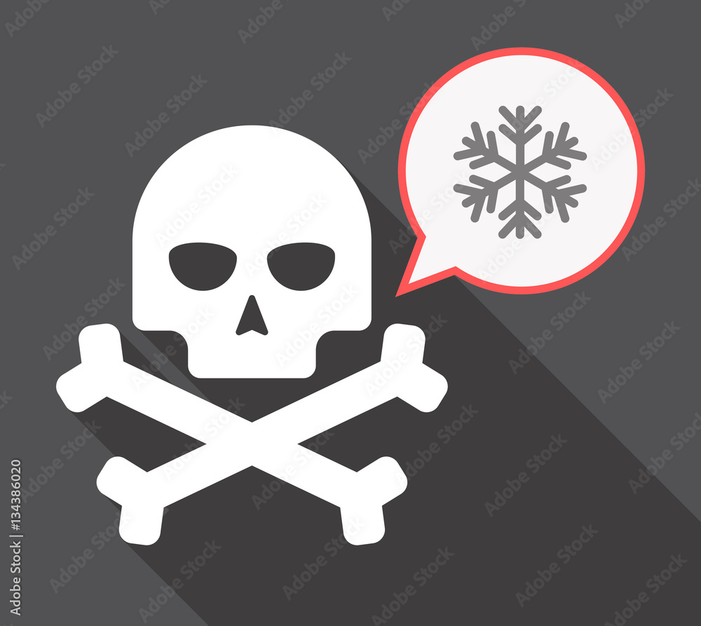 Long shadow skull with a snow flake Long shadow skull with a snow flake