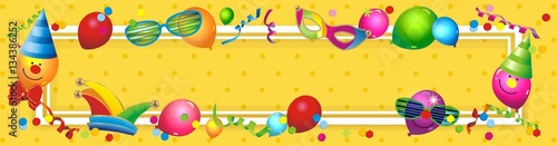 bunter Hintergrund mit Luftballons und Konfetti zum Karneval 