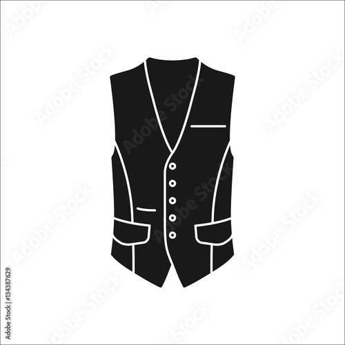 Men waistcoat simple silhouette icon on background