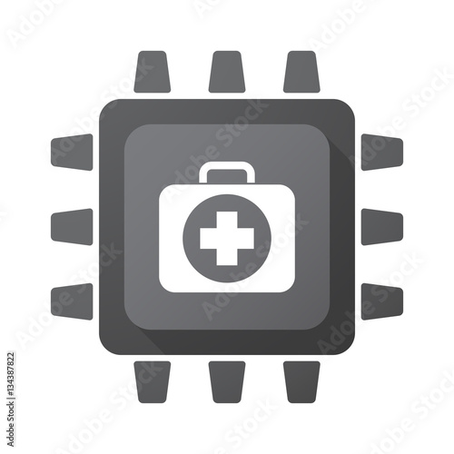 Isolated chip with  a first aid kit icon