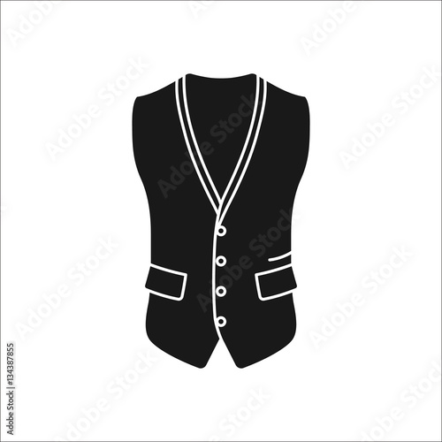 Men waistcoat simple silhouette icon on background