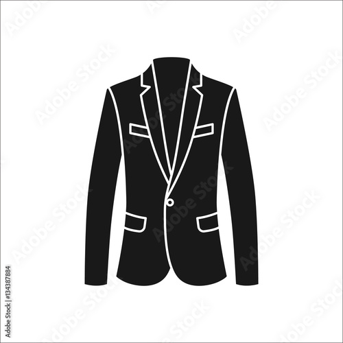 Men blazer or jacket simple silhouette icon on background