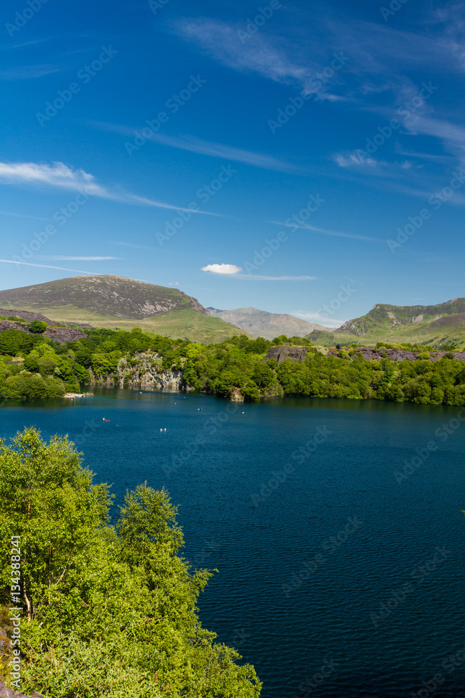 Dorothea slate quarry Wales, Snowdon in distance