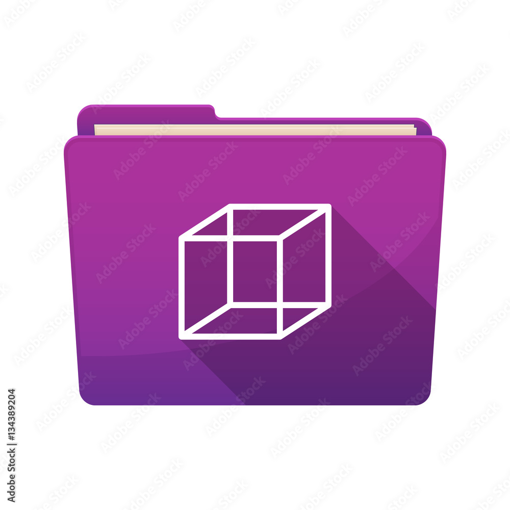 Isolated folder with a cube sign Isolated folder with a cube sign