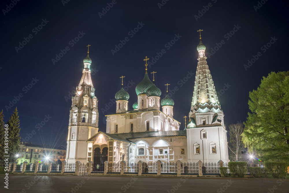 Church of Elijah the Prophet in Yaroslavl. Night view