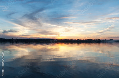 Volga river sunset