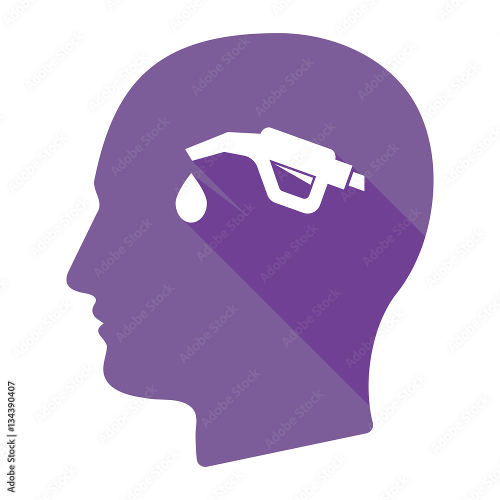 Isolated male head with a gas hose icon Isolated male head with a gas hose icon