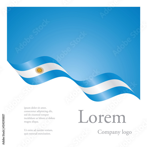 New brochure abstract design modular pattern of wavy flag ribbon of Argentina