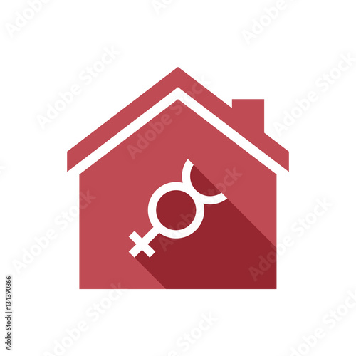 Isolated house with  the mercury planet symbol photo