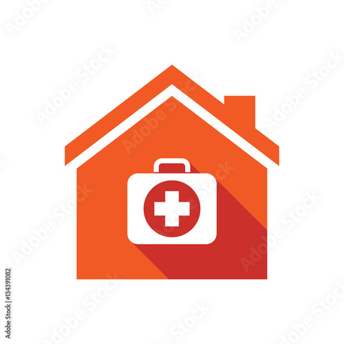 Isolated house with  a first aid kit icon