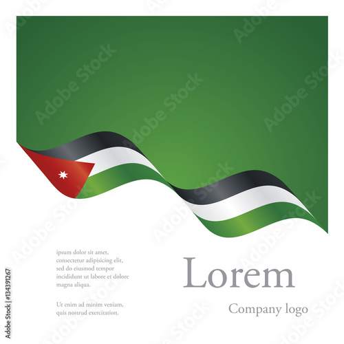 New brochure abstract design modular pattern of wavy flag ribbon of Jordan