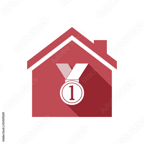 Isolated house with  a medal