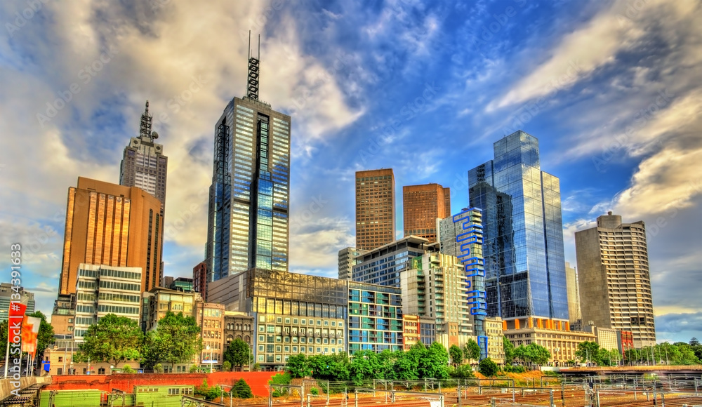 Obraz premium Skyscrapers of Melbourne CBD in Australia
