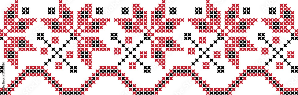 Embroidered cross-national pattern Embroidered cross-national pattern