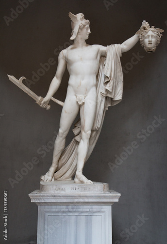 Perseus Triumphant - marble statue of Perseus holding the head of Medusa by Antonio Canova
